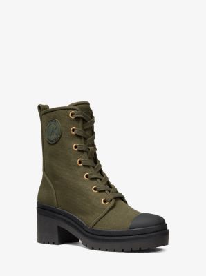 Michael kors corey cheap canvas combat boot