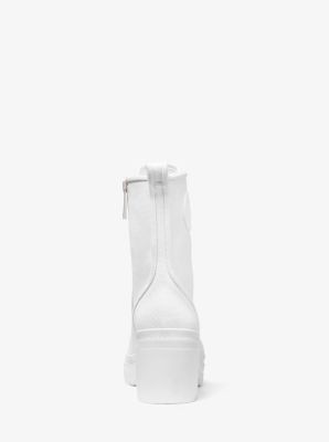 Corey Canvas Combat Boot in OPTIC WHITE | Michael Kors