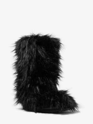 Total 43+ imagen michael kors black fur boots