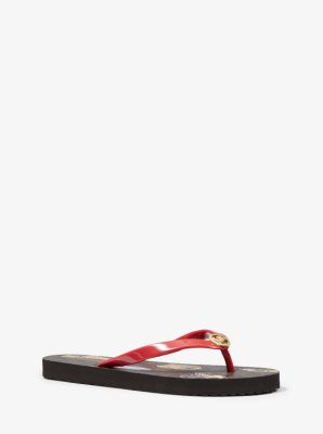 michael kors red flip flops