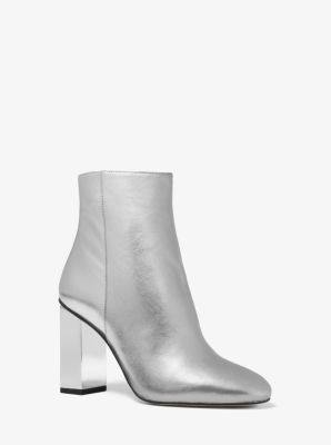 sinclair metallic embossed leather ankle boot