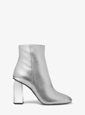 sinclair metallic embossed leather ankle boot