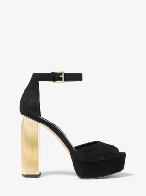 michael kors suede platform sandals