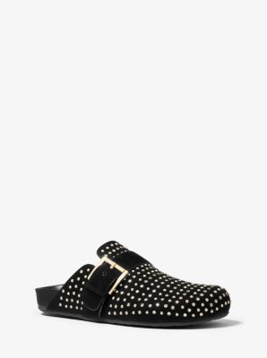 Michael kors robin studded leather and logo clog sale