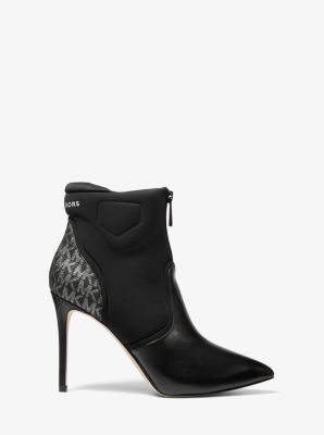 Uma Leather and Scuba Ankle Boot