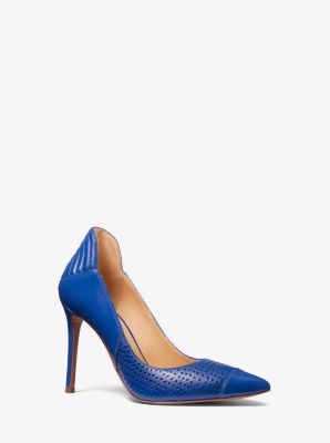 Uma Perforated Leather Cap-Toe Pump