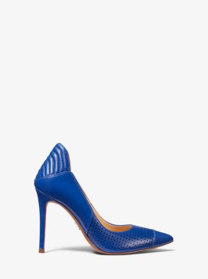 Uma Perforated Leather Cap-Toe Pump