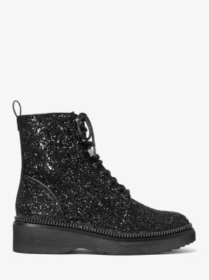 Black sequin best sale combat boots