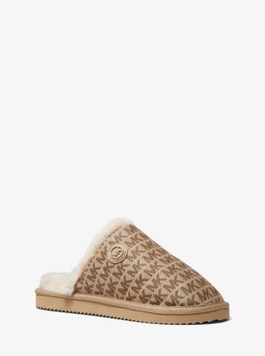 Janis Faux Fur-lined Logo Jacquard Slipper | Michael Kors