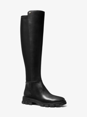 michael kors tall black leather boots