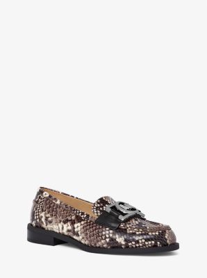 April Snake Embossed Leather Loafer | Michael Kors