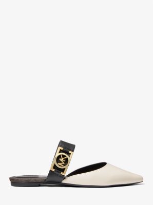 April Flex Leather and Logo Flat in CREMA CLARO MULTICOLOR | Michael Kors