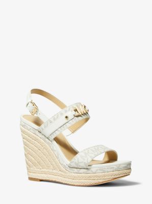 Michael kors store gold wedge shoes