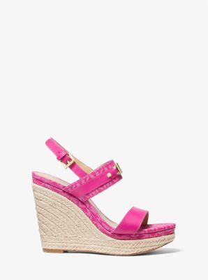 Farrah Leather Wedge Sandal