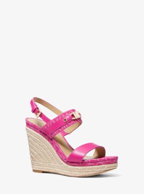 Farrah Leather Wedge Sandal