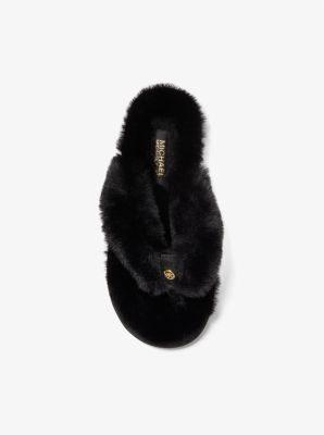 Michael kors fuzzy online slippers