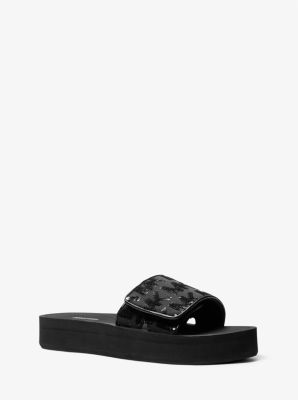 Logo Embellished Platform Slide Michael Kors