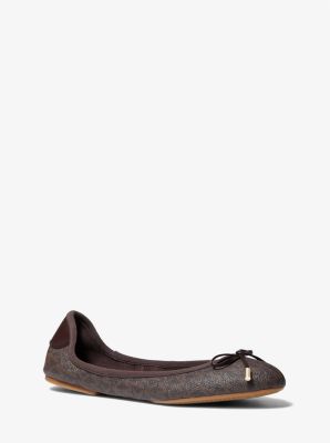 Logo Ballet Flat in BROWN | Michael Kors