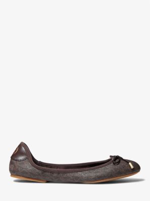 Logo Ballet Flat in BROWN | Michael Kors