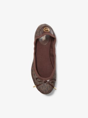 Logo Ballet Flat in BROWN | Michael Kors