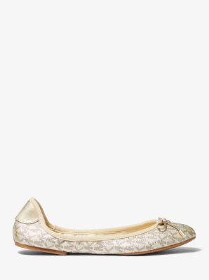 Michael kors cheap gold ballet flats