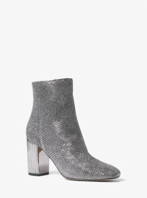 Porter Glitter Chain-Mesh Ankle Boot | Michael Kors