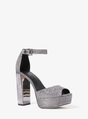 Porter Glitter Chain Mesh Platform Sandal Michael Kors