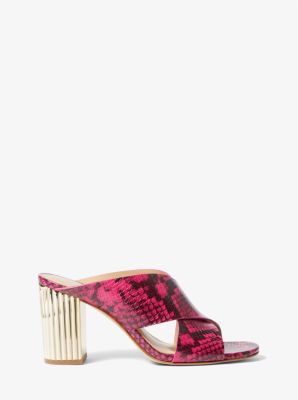 Sandale Porter en cuir effet serpent en relief image number 1