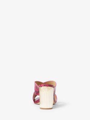 Sandale Porter en cuir effet serpent en relief image number 2