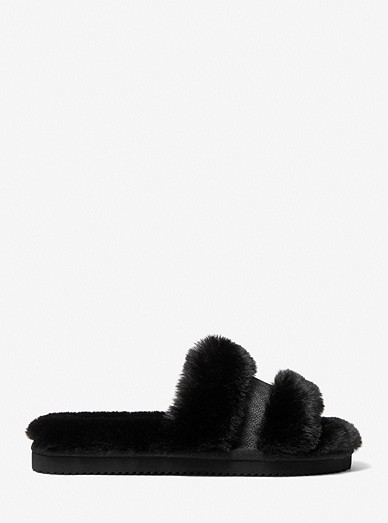 Scarlett Faux Fur Slide Sandal | Michael Kors