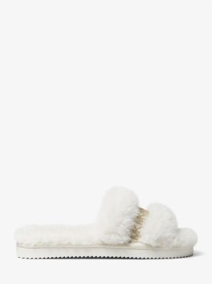 Scarlett Faux Fur Slide Sandal Michael Kors