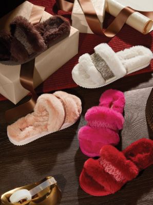 Michael kors sale furry slides