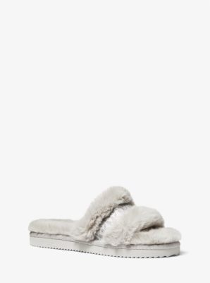 Michael kors jet set faux fur slide on sale slippers