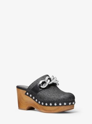 Rye Studded Leather Platform Clog Michael Kors