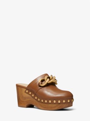 Scarlett Embellished Leather Platform Clog | Michael Kors