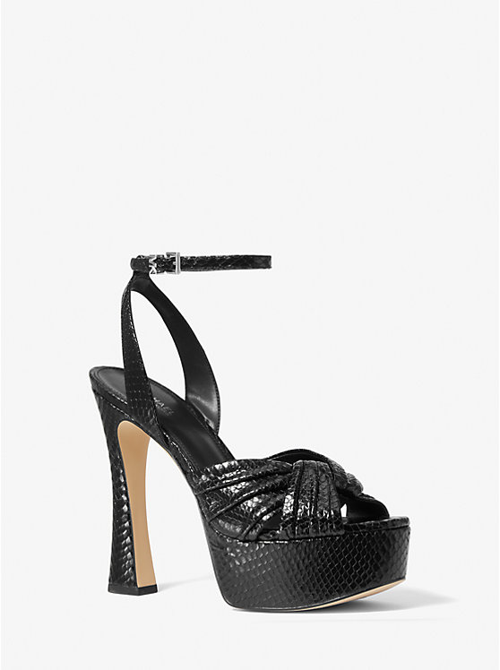 Selena Snake Embossed Leather Platform Sandal image number 0