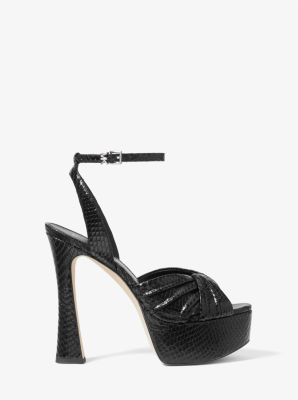 Selena Snake Embossed Leather Platform Sandal image number 1