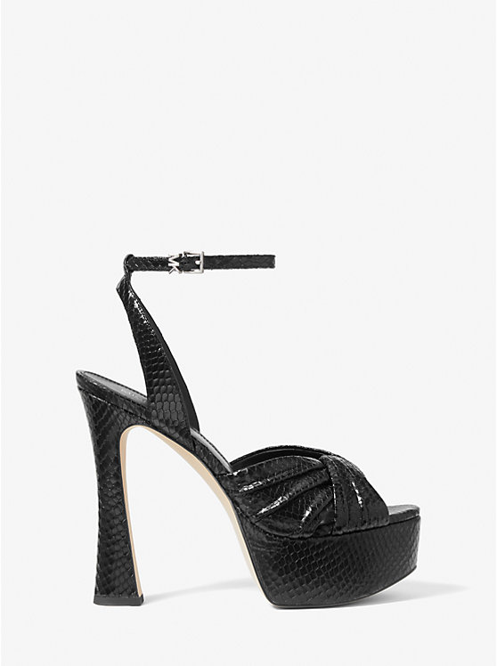 Selena Snake Embossed Leather Platform Sandal image number 1