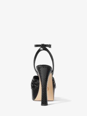 Black snakeskin sandals hot sale