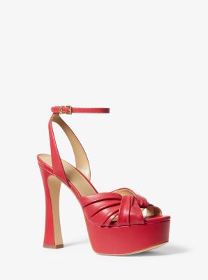 Selena Leather Platform Sandal in CARMES&Iacute; | Michael Kors