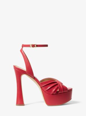 Selena Leather Platform Sandal in CARMES&Iacute; | Michael Kors