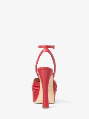 Selena Leather Platform Sandal in CARMES&Iacute; | Michael Kors
