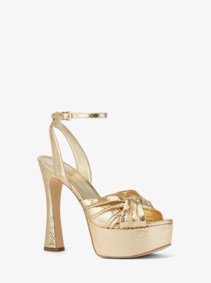 MICHAEL Michael Kors Josie Metallic Knotted Ankle Strap Platform Dress Sandals  Dillard's 