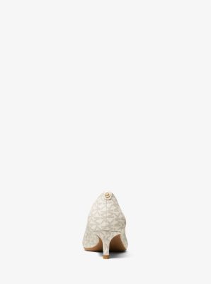 Thumbnail - MK Pumps Alina Flex Mit Logo Und Kitten-Heel-Absatz - Natur - Michael Kors