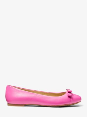 Andrea Leather Ballet Flat in CERISE | Michael Kors
