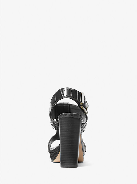 Sandale à plateforme Becker en faux cuir gaufré à motif crocodile image number 2