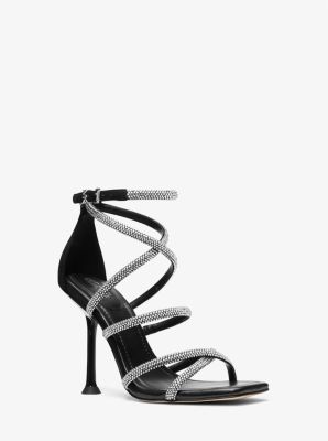 Michael kors black sale and white sandals