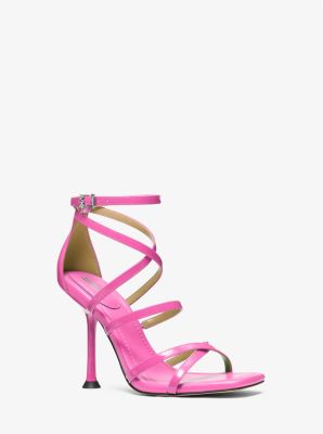 Imani Patent Leather Sandal in CERISE | Michael Kors