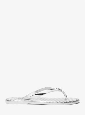 Jet Set Metallic PVC Flip Flop Michael Kors