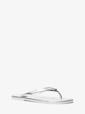 Michael kors best sale slippers womens silver